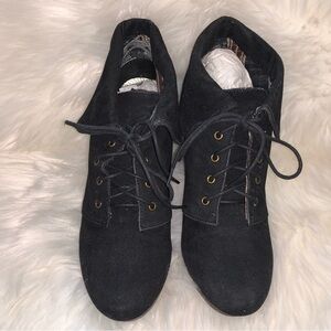 Bakers Black Wedge Shoes